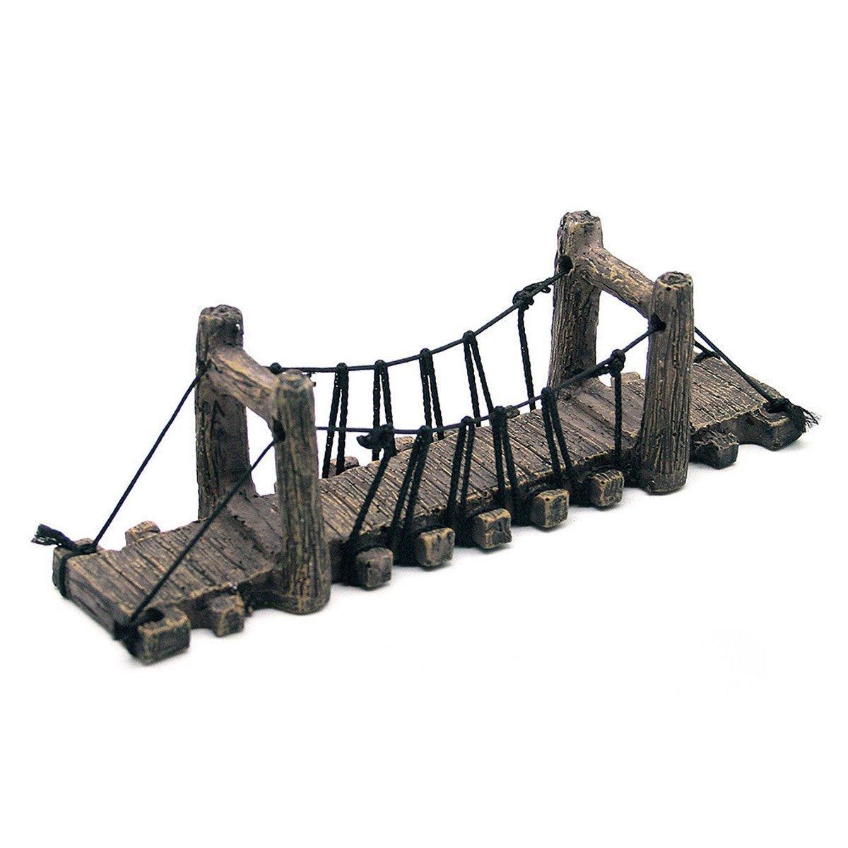 Resin Bridge Aquarium Decoration Fish Tank Accessories Shrimp Tortoise Climbing - Suspension Bridge-M