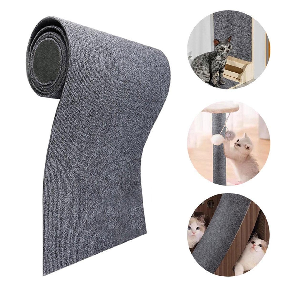 Trimmable Self Adhesive Carpet Pad for Cat Tree Stands Scratching Post Furniture - Dark Grey