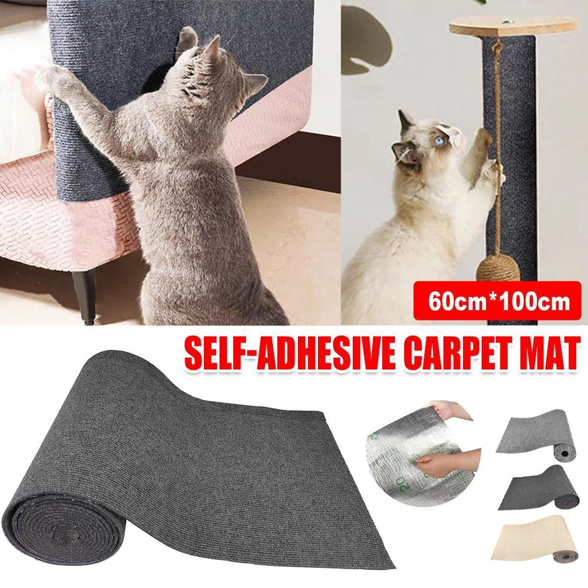 Trimmable Self Adhesive Carpet Pad for Cat Tree Stands Scratching Post Furniture - Light Grey