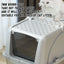 Durable Stainless Steel Cat Litter Box Pan Pet Toilet Odor Control Tray Large - Grey