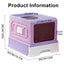 Folding Enclosed Cat Litter Box Foldable Drawer Toilet Anti-Splash Pet Supplies - Purple