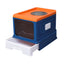 Folding Enclosed Cat Litter Box Foldable Drawer Toilet Anti-Splash Pet Supplies - Purple