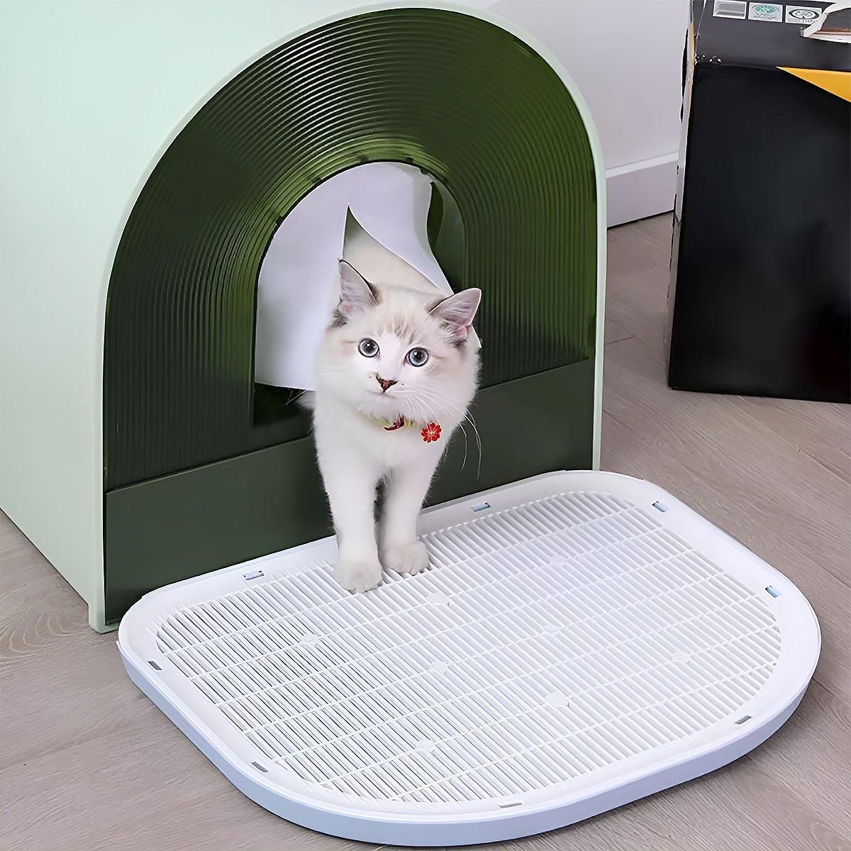 Anti Spill Cat Litter Mat Double Layer Pet Toilet Mat for Litter Box - Grey