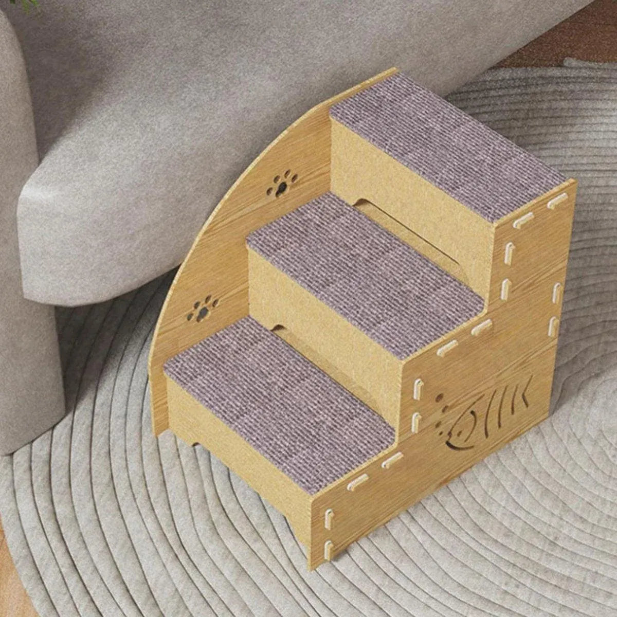 Wooden Pet Climbing Ladder Bed Step Frame Durable Climbing Frame for Small Pets