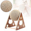 Wooden Cat Scratcher Toy with Rotating Sisal Ball Scratch Post Triangle Frame