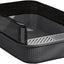 Litter Tray Box with Splash Guard and Wide Opening for Cats Open Top Design - Grey
