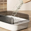 Litter Tray Box with Splash Guard and Wide Opening for Cats Open Top Design - Grey