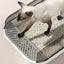 Litter Tray Box with Splash Guard and Wide Opening for Cats Open Top Design - Grey
