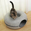 Felt Cat Tunnel Bed Round Donut Cave Nest for Kittens and Small Pets 60x30cm - Light Grey