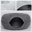 Felt Cat Tunnel Bed Round Donut Cave Nest for Kittens and Small Pets 60x30cm - Light Grey