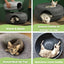 Felt Cat Tunnel Bed Donut Cave Nest for Kittens and Small Pets 50x30cm - Light Grey