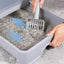 Large Fully Enclosed Cat Litter Box Cat Toilet Pet Litter Tray Odor Control - Grey