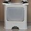 Large Fully Enclosed Cat Litter Box Cat Toilet Pet Litter Tray Odor Control - Grey