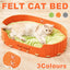 Pet Sleeping Bed Felt Cat Nest Warm Dog Bed Soft Indoor Cushion Removable Design - Grey