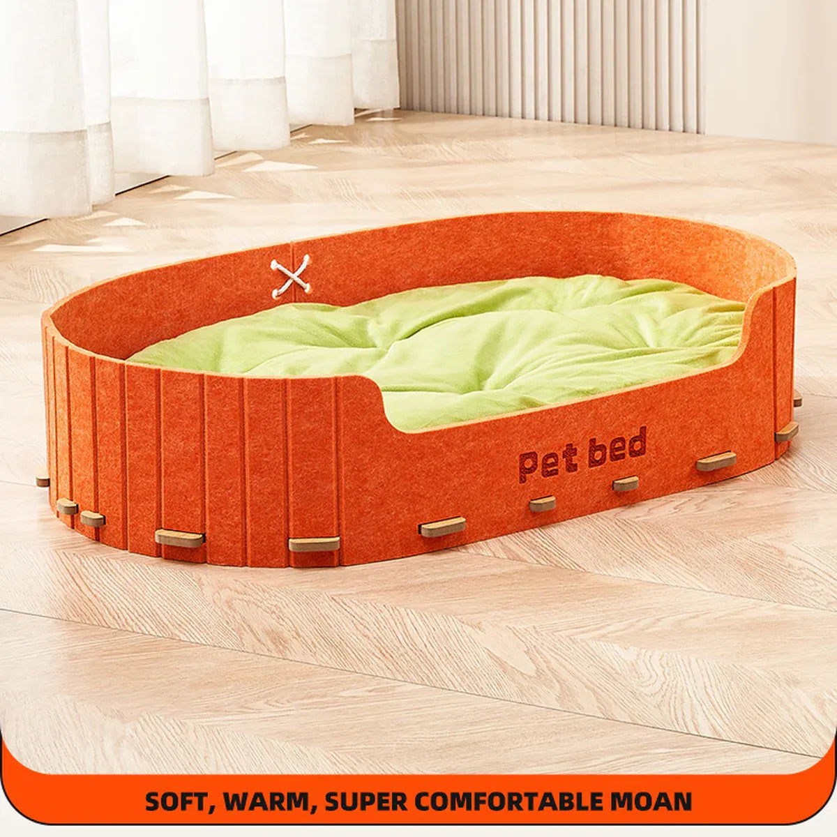 Pet Sleeping Bed Felt Cat Nest Warm Dog Bed Soft Indoor Cushion Removable Design - Grey