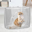 Transparent Capsule Cat Litter Box Semi Enclosed Cat House for Indoor Use