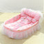 Cat Kennel Universal Cat Sleeping Nest Princess Style Lace Pet Special Kitten Cyber Red Mat - Pink