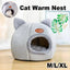 Cat Bed Winter Warm Enclosed Pet House Cozy Indoor Sleeping Nest for Cold Weather - XL
