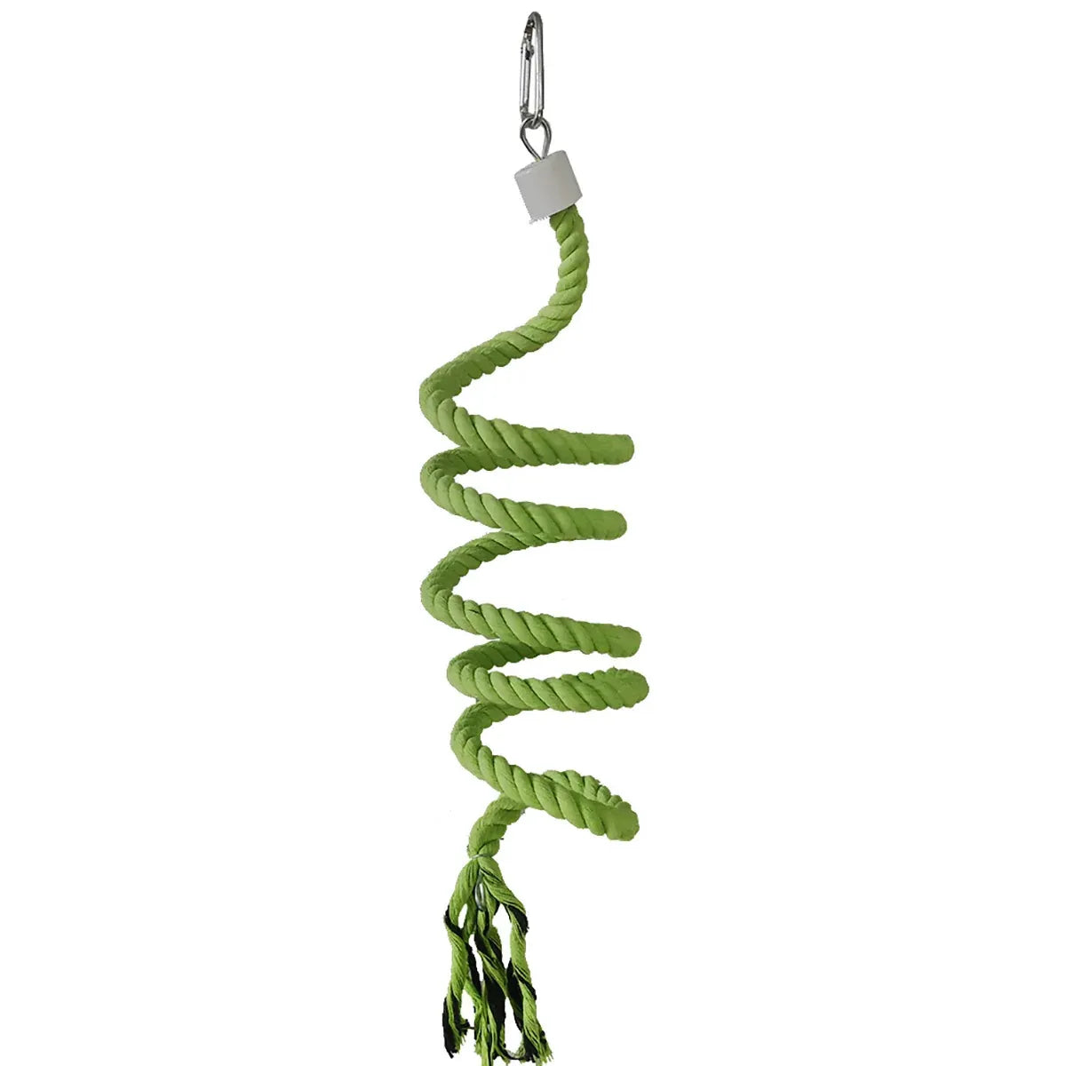 Bird Climbing Rope Toy Cotton Spiral Ladder Parrot Cage Hanging Swing Pet Toy - Green