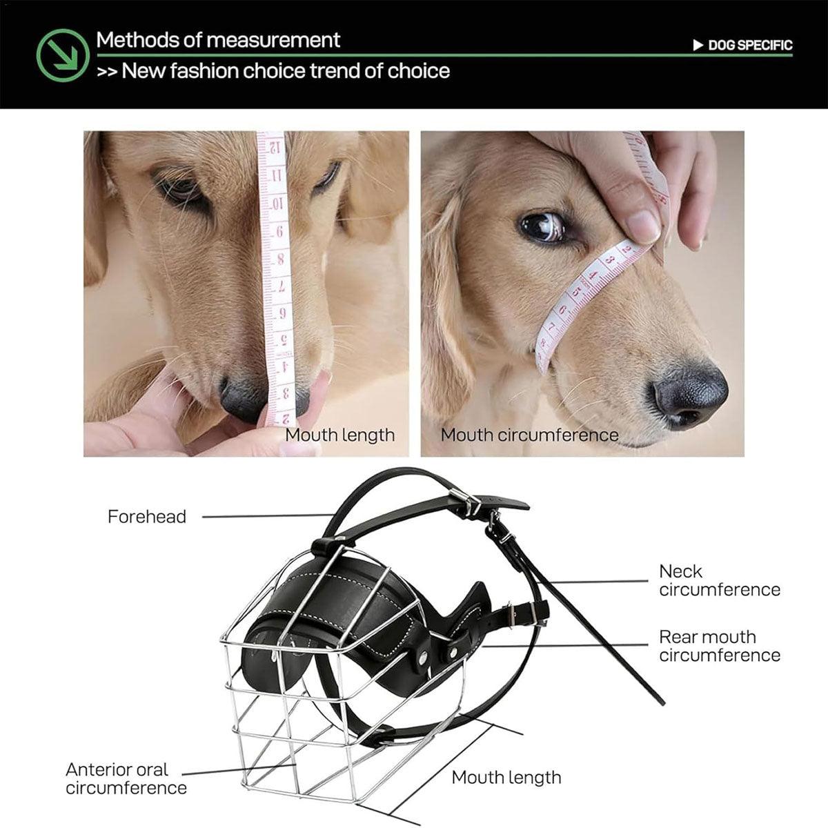 Anti Bite Anti Bark Dog Muzzle Mouthguard Adjustable for Small Medium Large Dogs - Brown-M