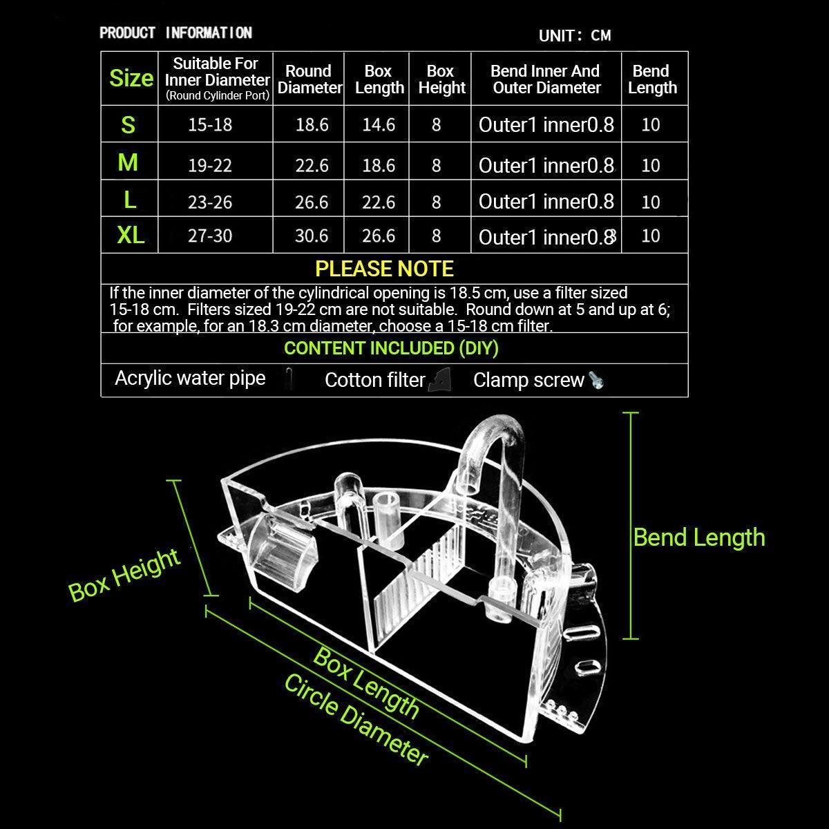Round Fish Tank Filter Box Aquarium Trickle Box Small External Top Quiet Water Purification Three-in-One Filter - XL