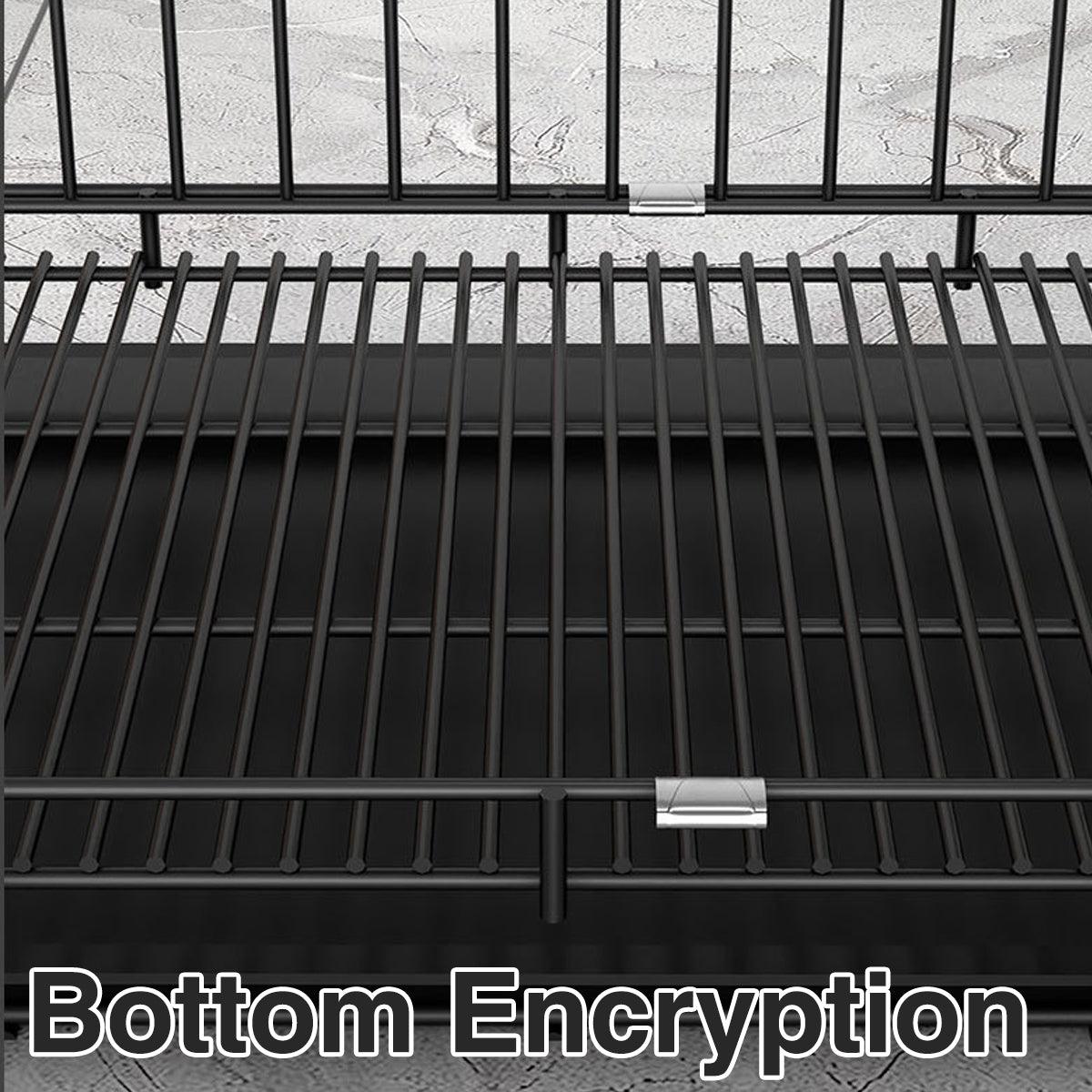 Metal Dog Crate Pet Cage with Divider for Puppies Cats Kennel Indoor Pet House - Large-Blue