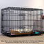 Metal Dog Crate Pet Cage with Divider for Puppies Cats Kennel Indoor Pet House - Large-Blue