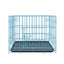Metal Dog Crate Pet Cage with Divider for Puppies Cats Kennel Indoor Pet House - Large-Blue