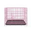 Metal Dog Crate Pet Cage with Divider for Puppies Cats Kennel Indoor Pet House - Large-Blue