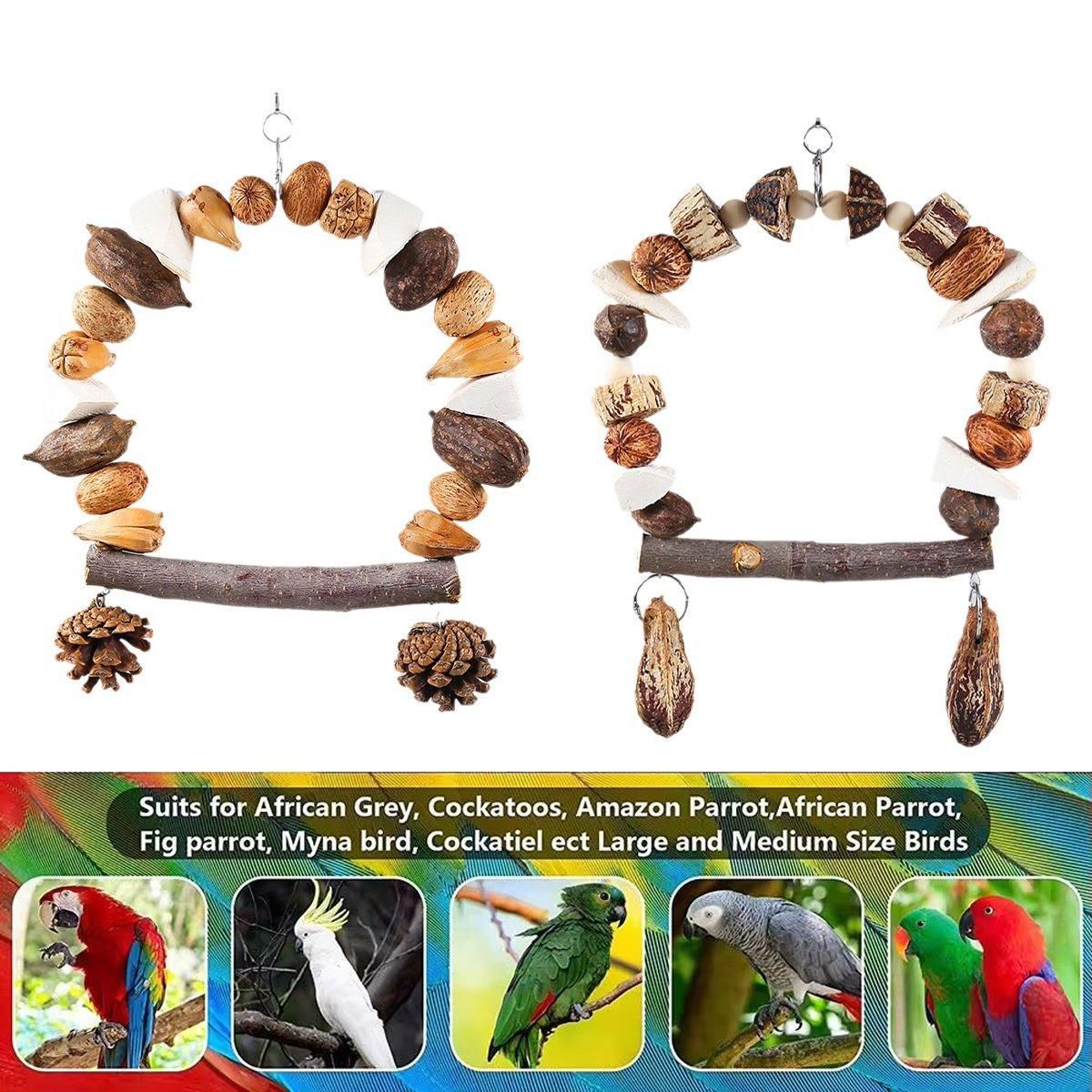 Parrot Chew Toy For Training Climbing Grinding Teeth Relief Durable Bird Toy - Pine Cones