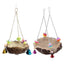 Bird Parrot Swing Stand Rattan Nest Hanging Basket Chew Toy for Small Medium Pet - S-12cm