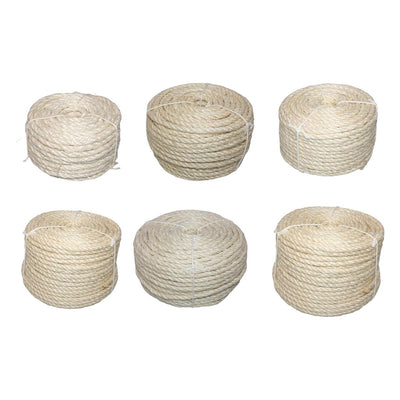 Vintage Burlap Rope Woven DIY Cat Climbing Scratch Rope 6-8mm Home Decoration - 6mm x 20m