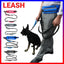 Hands Free Dog Leash Adjustable Lead with Waist Belt Bag for Walking Jogging Running - Black + Blue