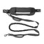 Hands Free Dog Leash Adjustable Lead with Waist Belt Bag for Walking Jogging Running - Black+Grey