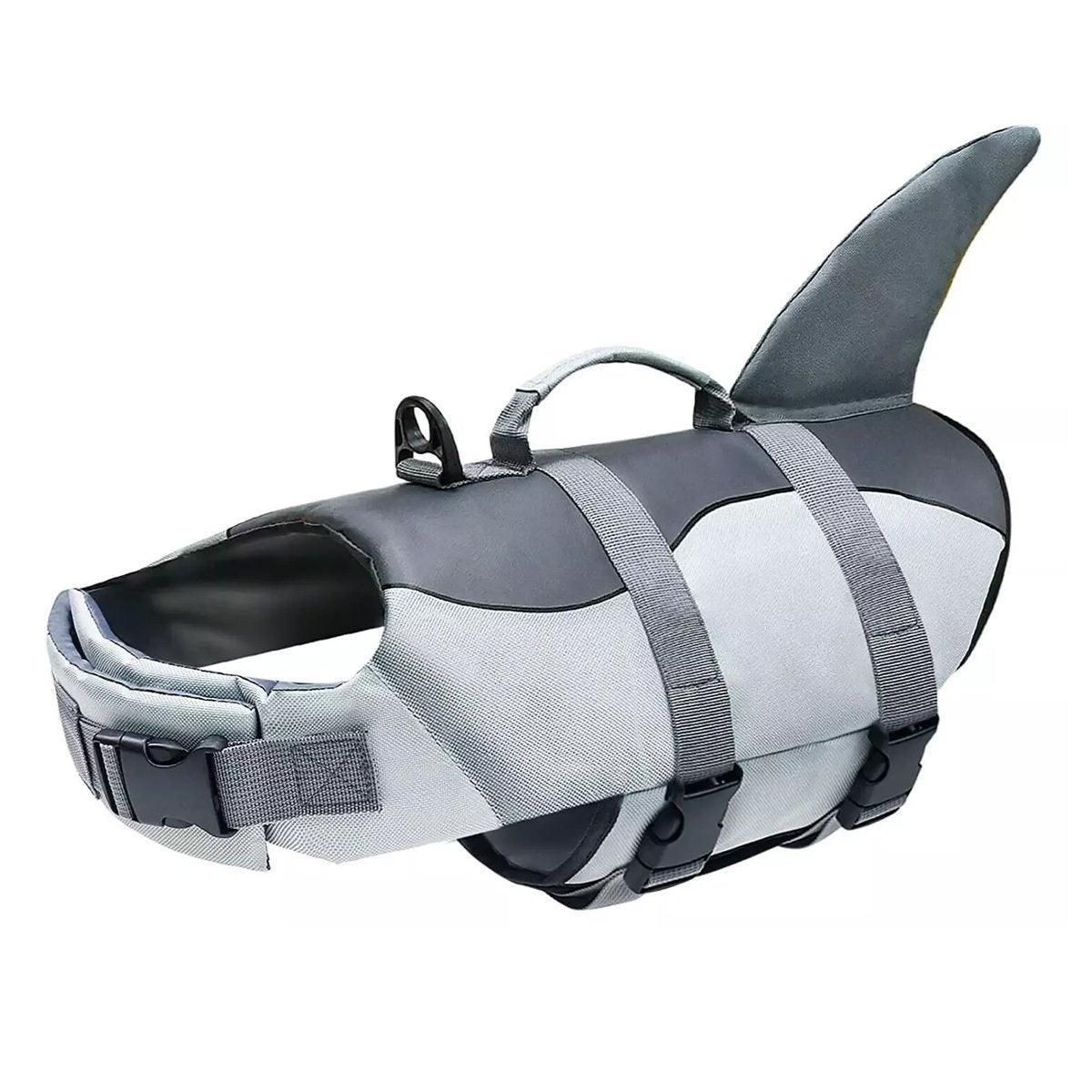 Pet Life Jacket Dog Swim Vest Outdoor Water Gear for Summer Swimming Activities - Grey S