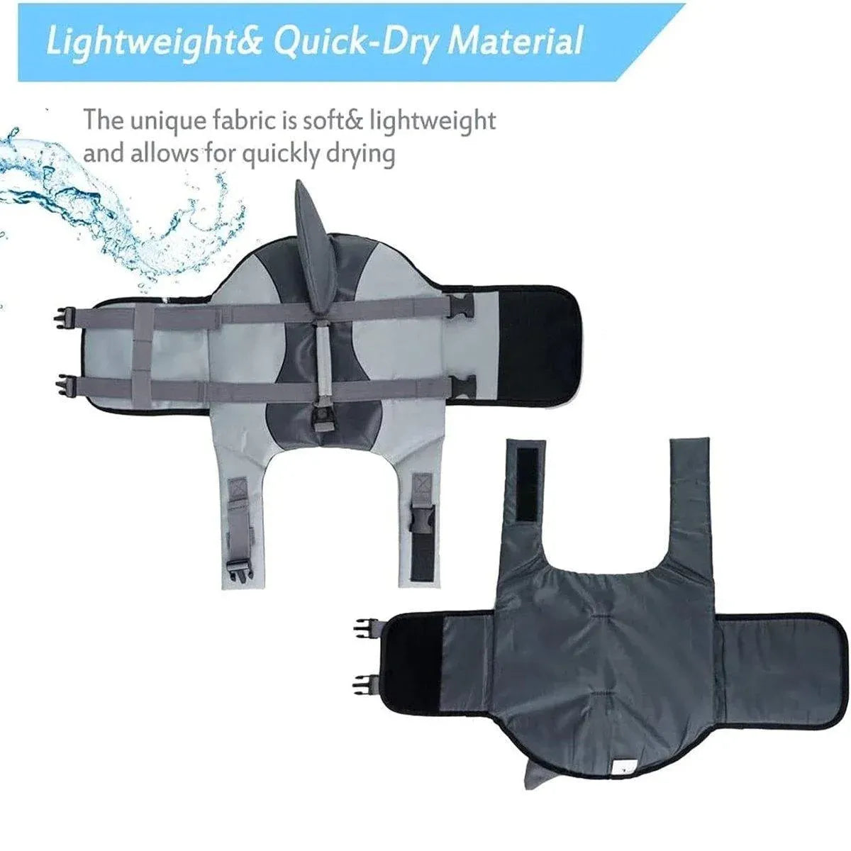 Pet Life Jacket Dog Swim Vest Outdoor Water Gear for Summer Swimming Activities - Grey S