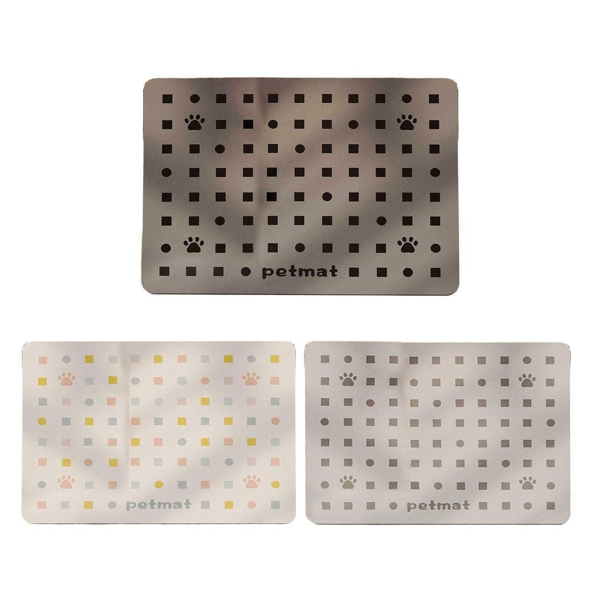 Pet Feeding Mat Dogs Cats Absorbent Non Slip Pet Placemat Waterproof Mat - Beige