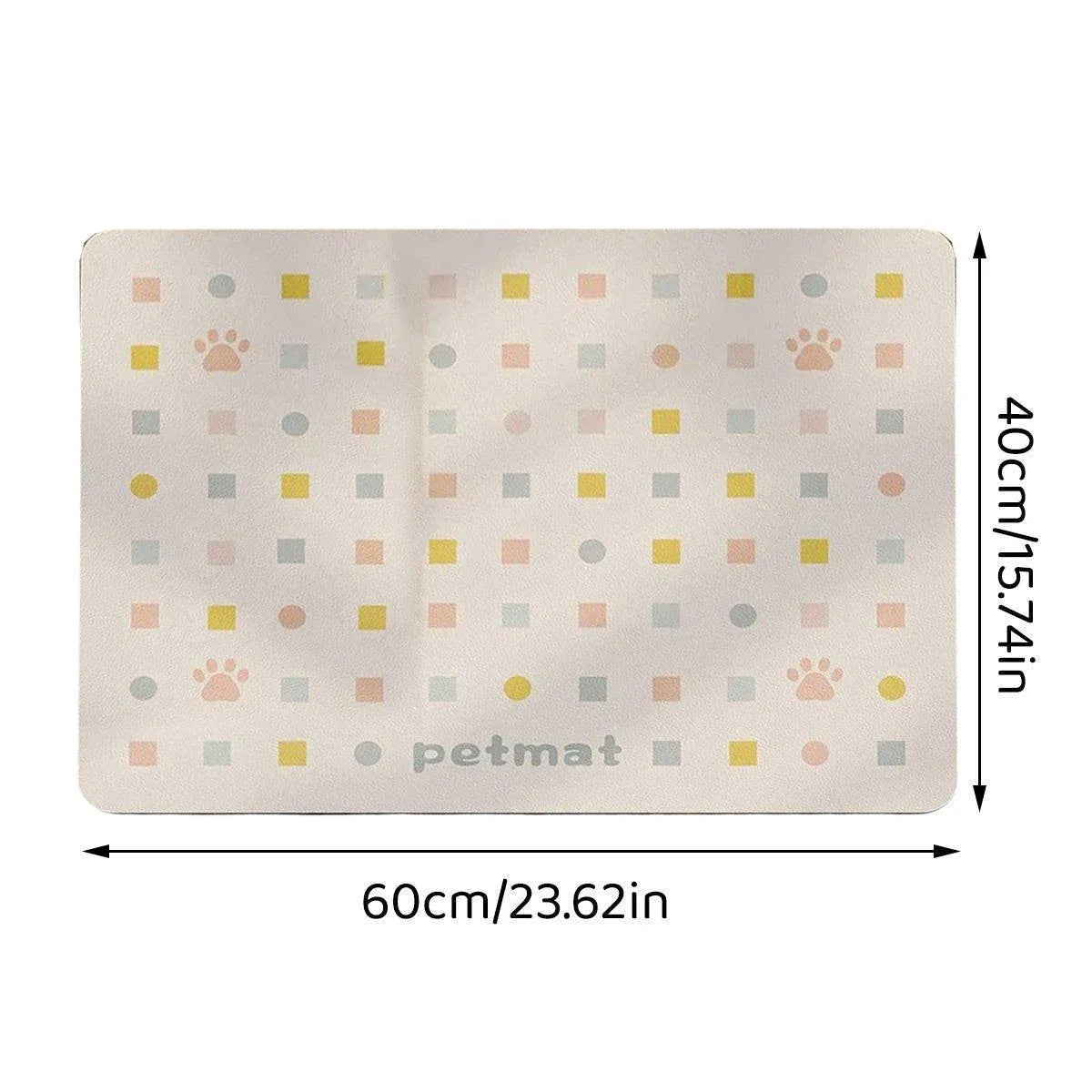 Pet Feeding Mat Dogs Cats Absorbent Non Slip Pet Placemat Waterproof Mat - Beige