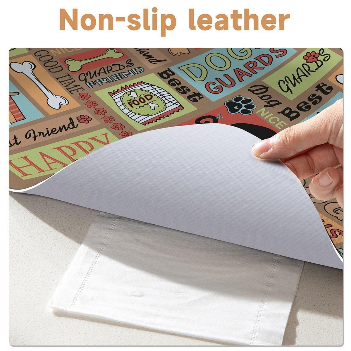 Waterproof Pet Floor Mat Carpet For Dog Cage Feeding Area Anti Slip Washable - Cat-White