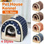 XL Size Pet House Kennel Soft Igloo Beds Cave Cat Puppy Bed Warm Cushion Fold - Brick