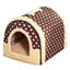 XL Size Pet House Kennel Soft Igloo Beds Cave Cat Puppy Bed Warm Cushion Fold - Brick
