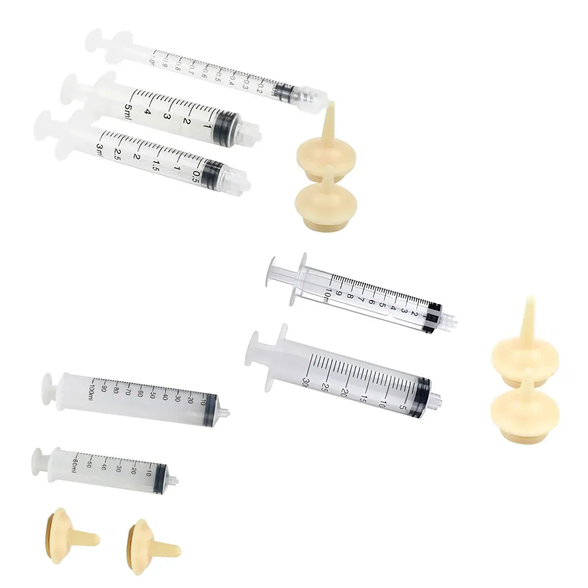 Kitten Puppy Pet Feeding Syringe Feeder Cat Dog Nursing Bottle with Pacifier - L-4PCS