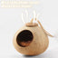 Natural Coconut Bird Nest Cage Pet Parrot Parakeet Safe Hut Feeder Shell Home - Rope type