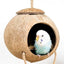 Natural Coconut Bird Nest Cage Pet Parrot Parakeet Safe Hut Feeder Shell Home - Rope type