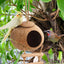 Natural Coconut Bird Nest Cage Pet Parrot Parakeet Safe Hut Feeder Shell Home - Rope type