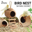 Natural Coconut Bird Nest Cage Pet Parrot Parakeet Safe Hut Feeder Shell Home - Stairs type