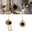 Natural Coconut Bird Nest Cage Pet Parrot Parakeet Safe Hut Feeder Shell Home - Stairs type