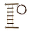 Wooden Parrot Stand Climbing Ladder Swing Toy for Birds Cage Play Accessories - Nut Washer Fixed Type