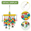 Nordic Woven Parrot Toy with Wooden Blocks Hanging Bird Cage Pendant