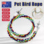 Parrot Rope Perch Colourful Bird Cage Toy Cotton Bungee Swing for Pet Birds - 105CM